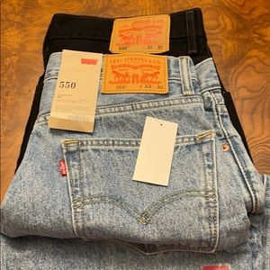 Two pair brand new Levi’s. 1 black/1 blue trendy